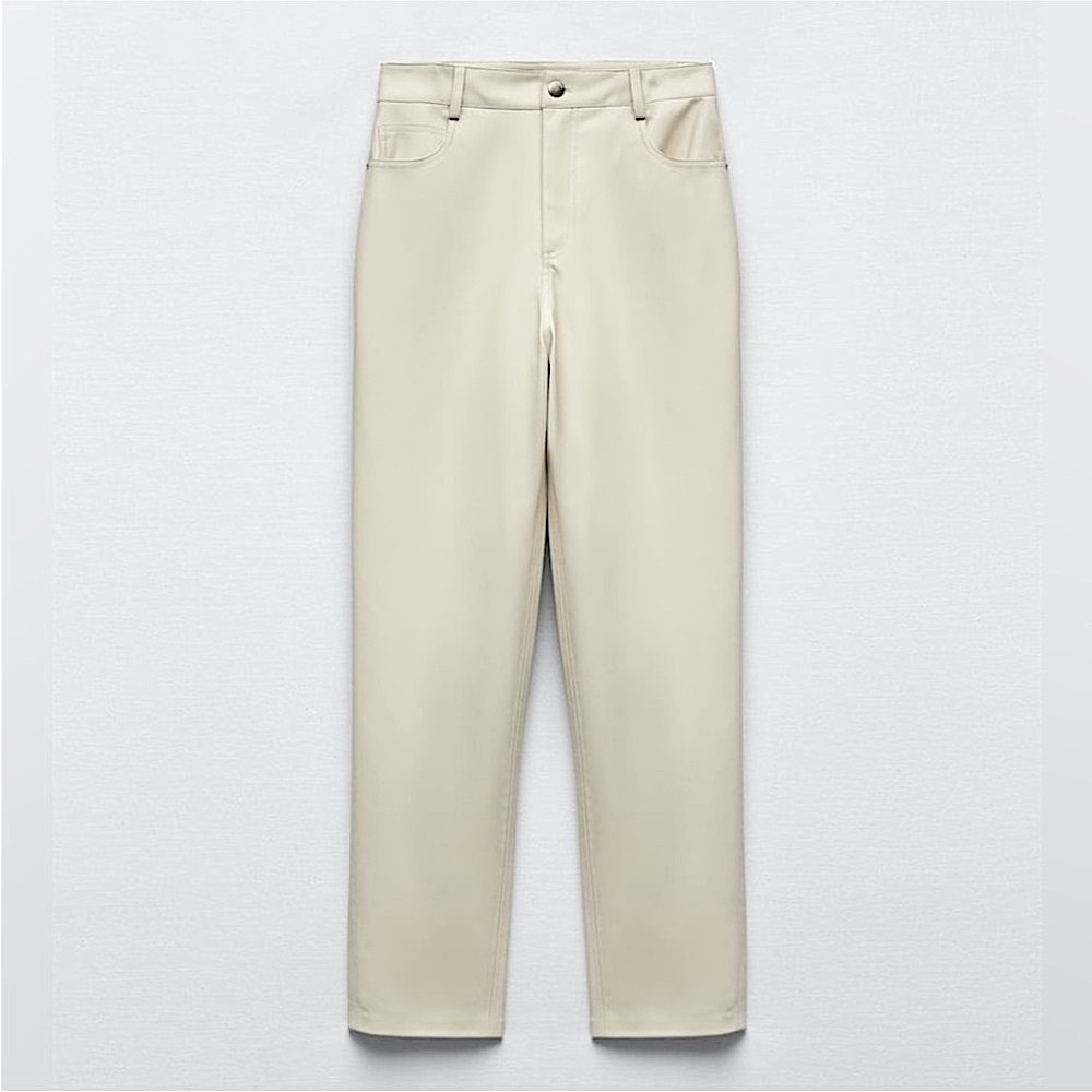 Zara Cream Leather Pants